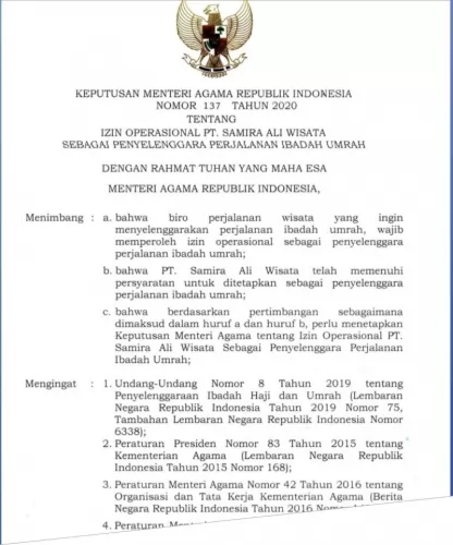 Izin PPIU Samira Travel
