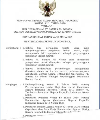 Izin PPIU Samira Travel