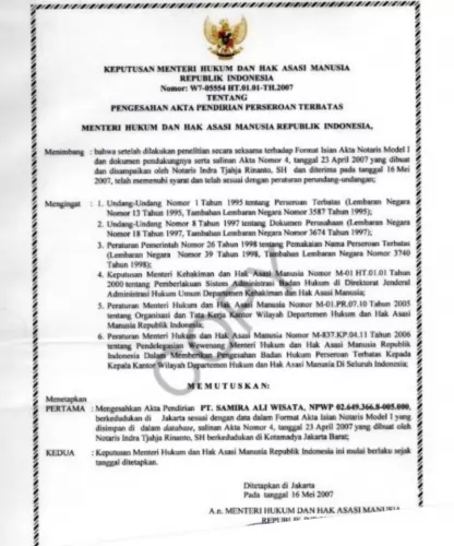 Sertifikat Akreditasi Agen Umroh